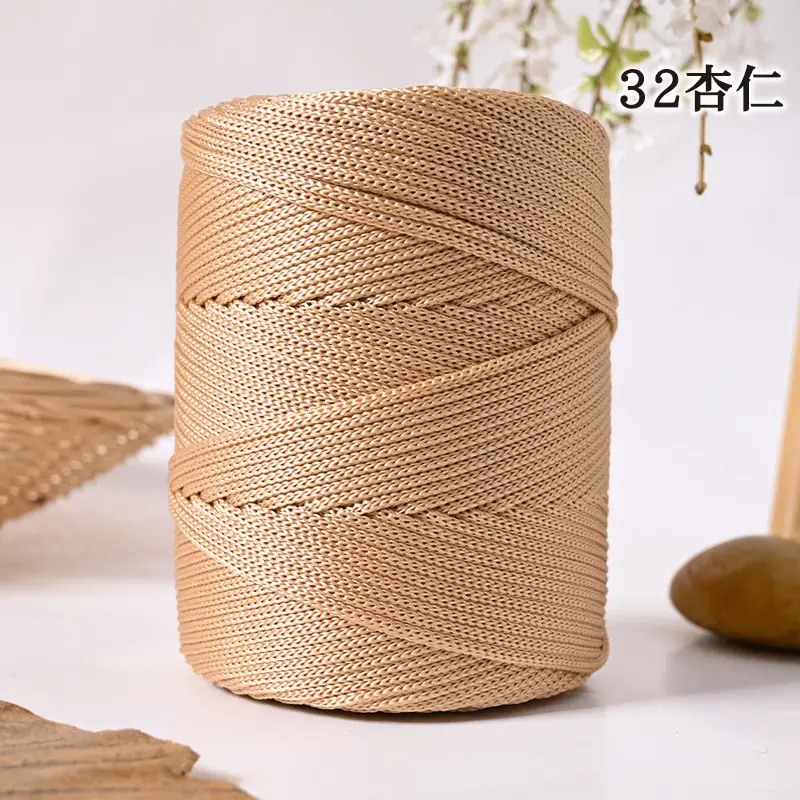 Lightweight 3mm Thick Hollow Ice Silk Thread Hand-Knitted Crochet Hook Bag Cushion Summer Cool Sun Hat Thread