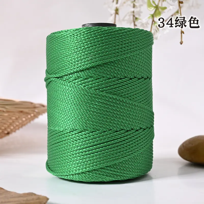 Lightweight 3mm Thick Hollow Ice Silk Thread Hand-Knitted Crochet Hook Bag Cushion Summer Cool Sun Hat Thread