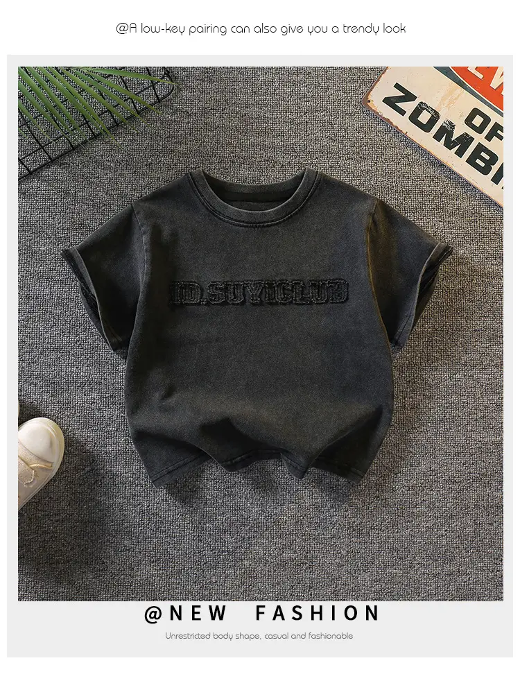 7340 Boys Summer T-Shirt Shorts Set Black 2026 — feature 16