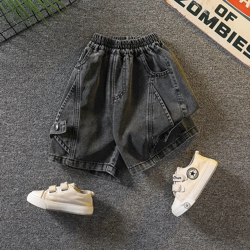 7340 Boys Summer T-Shirt Shorts Set Black 2026 - Image 2