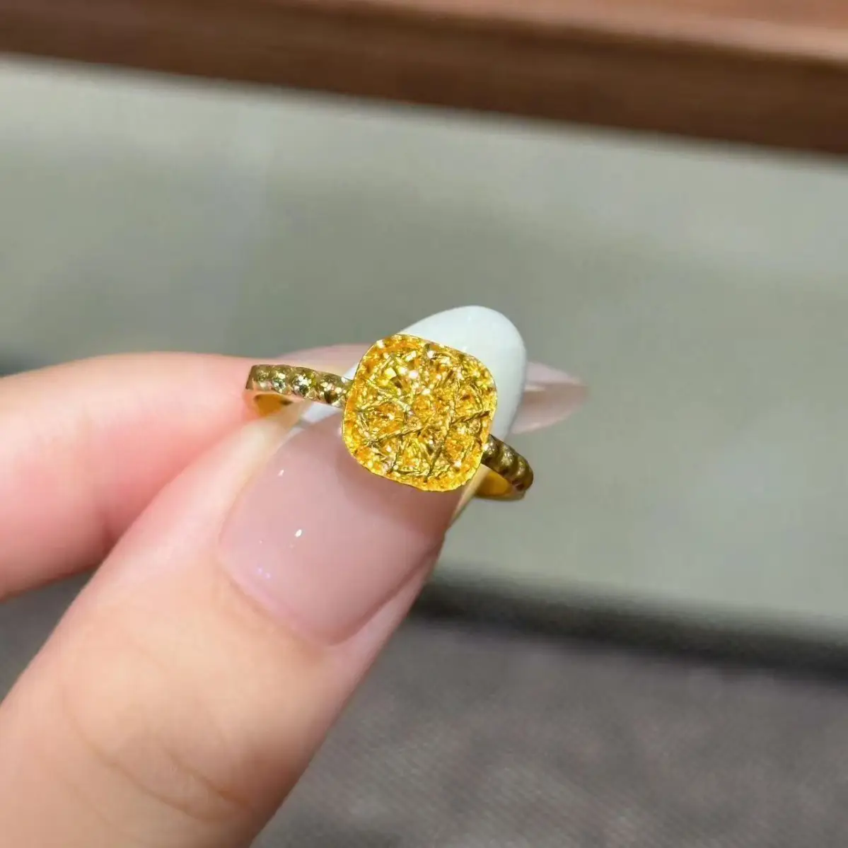 Gold Square Zircon Earrings Necklace Set - Image 6