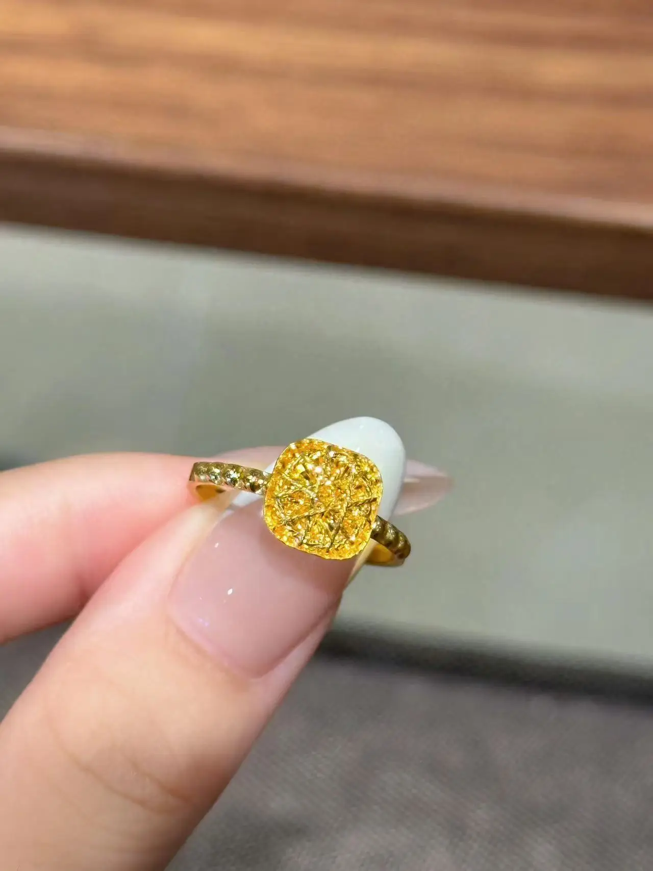 Gold Square Zircon Earrings Necklace Set — feature 3