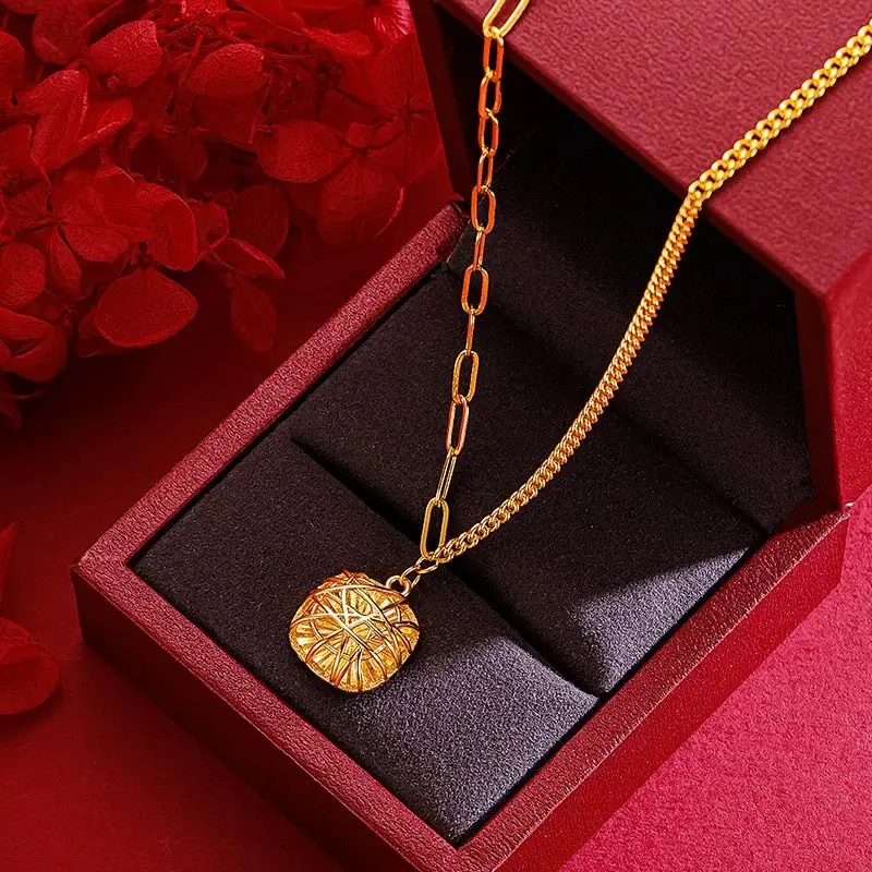 Gold Square Zircon Earrings Necklace Set — feature 7