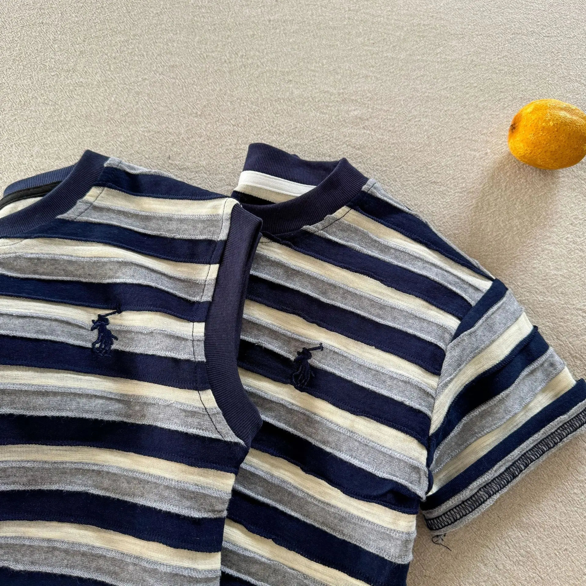 Children Blue Striped T-Shirt 2025 Summer — feature 10