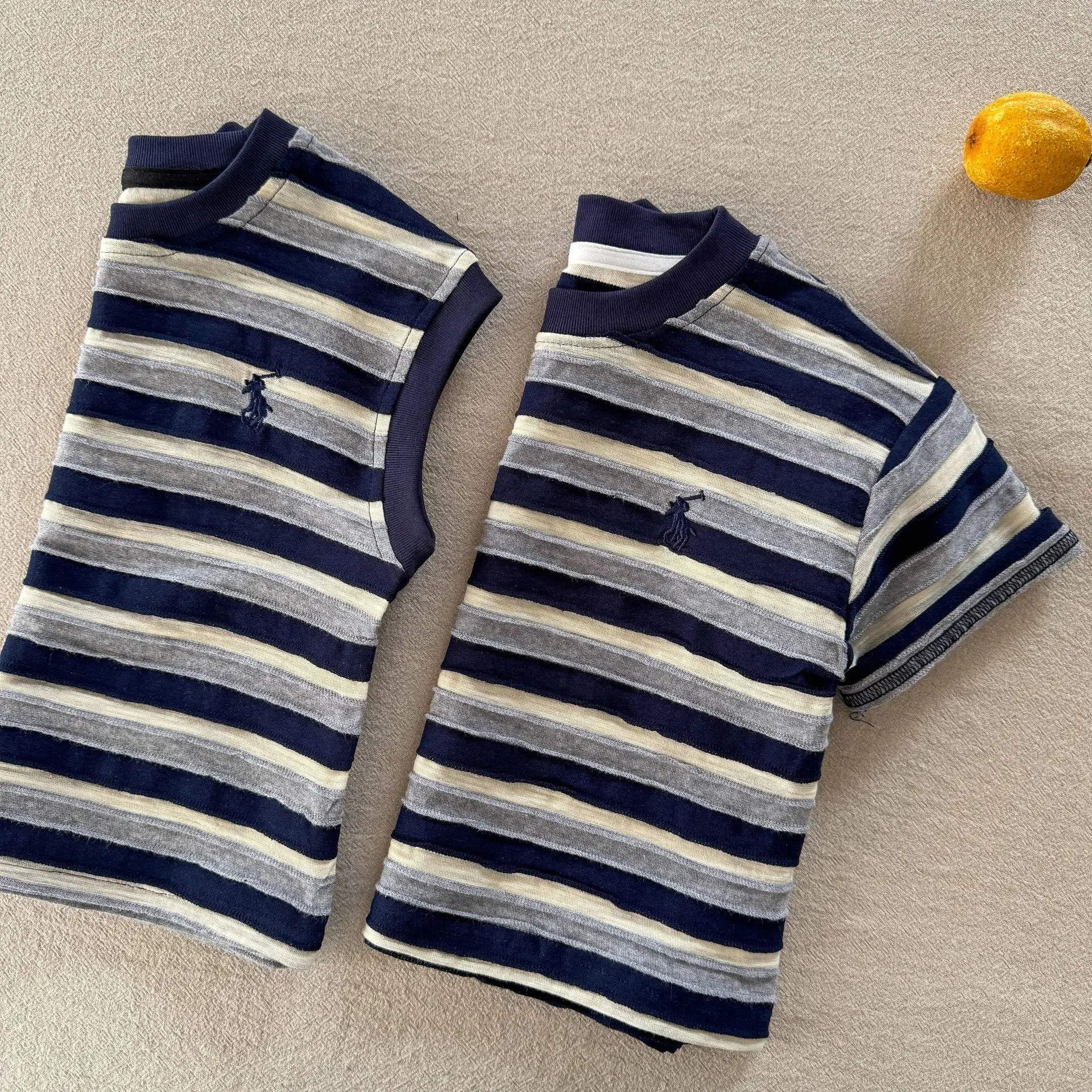 Children Blue Striped T-Shirt 2025 Summer — feature 9