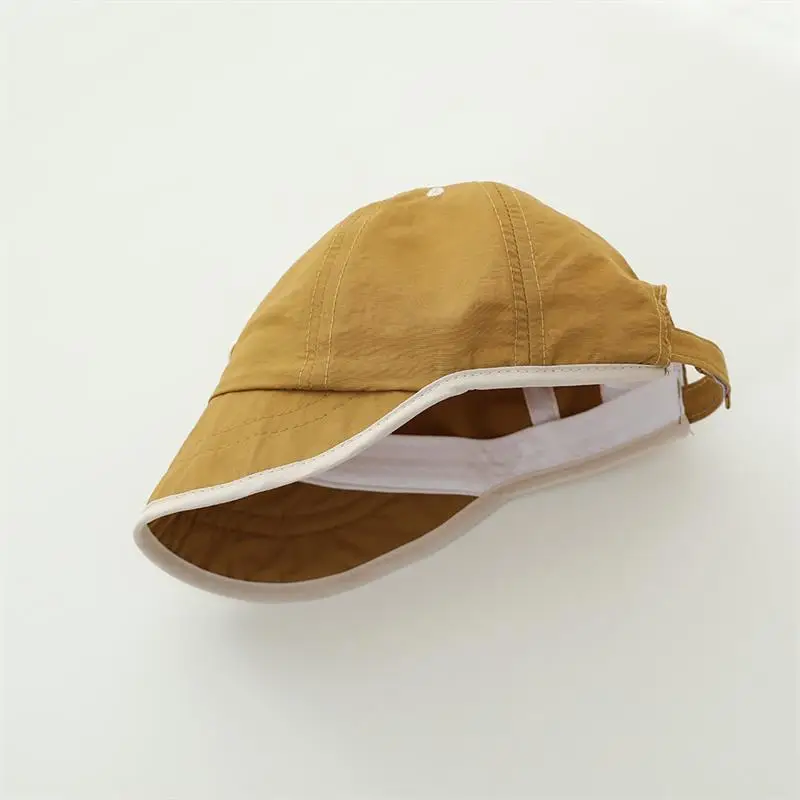 Baby Duck Cap with "SX" Logo Beige Soft Brim Hat — feature 12