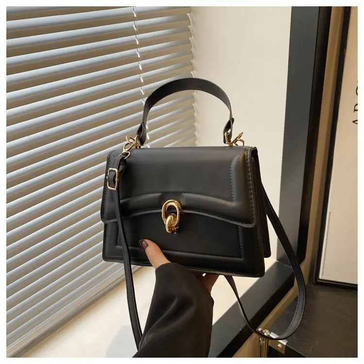 Red Lock Buckle Women's Shoulder Bag with Long Strap — feature 27