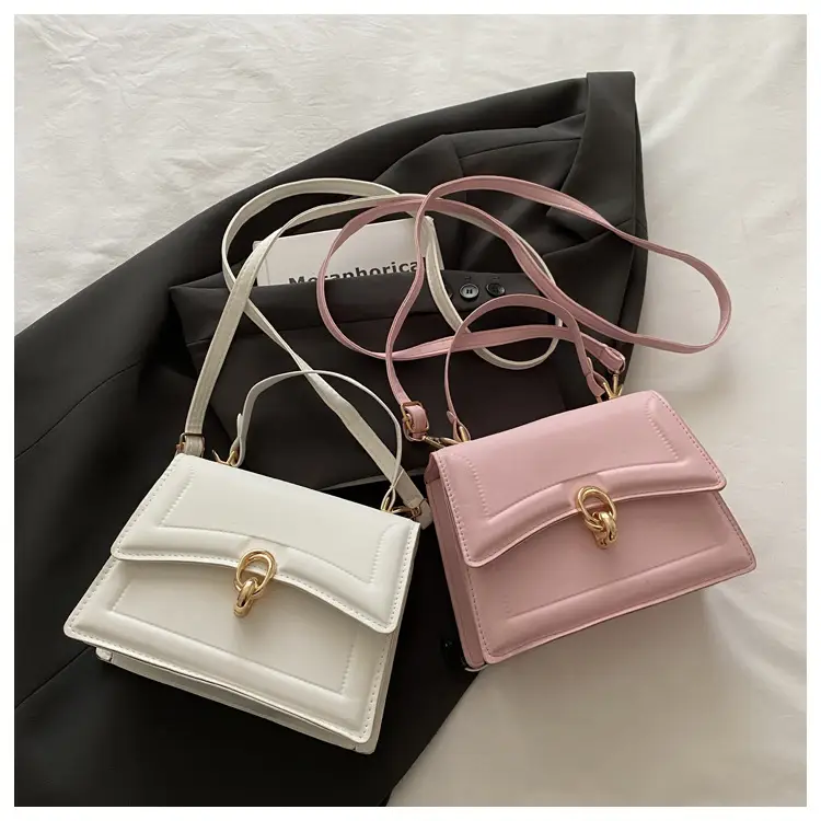 Red Lock Buckle Women's Shoulder Bag with Long Strap — feature 28