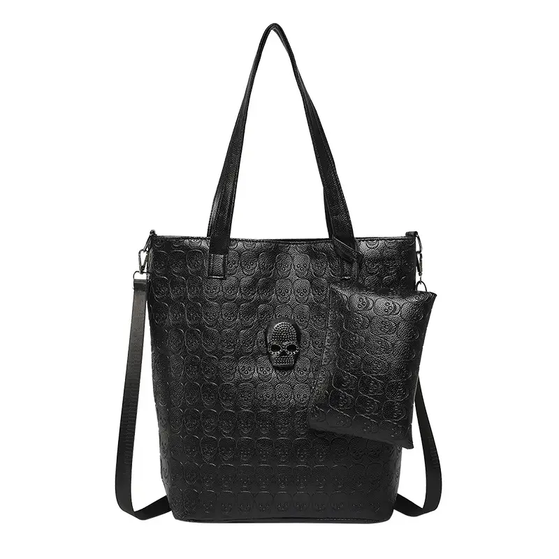European Commuter Tote Bag with Coin Purse, Black Quilted, Large Capacity - Image 6