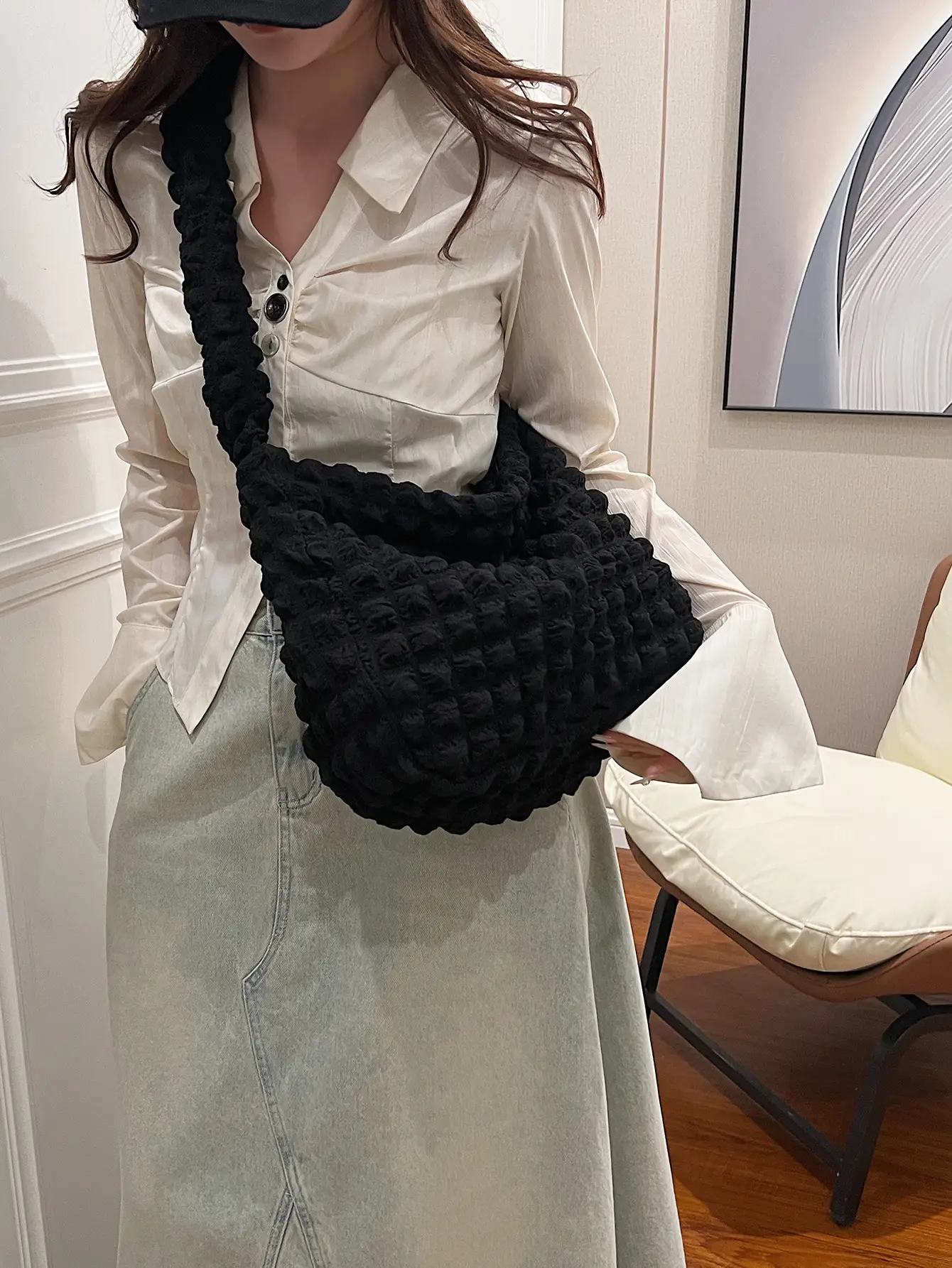 Purple Cloud Puff Shoulder Bag for Girls - Image 5