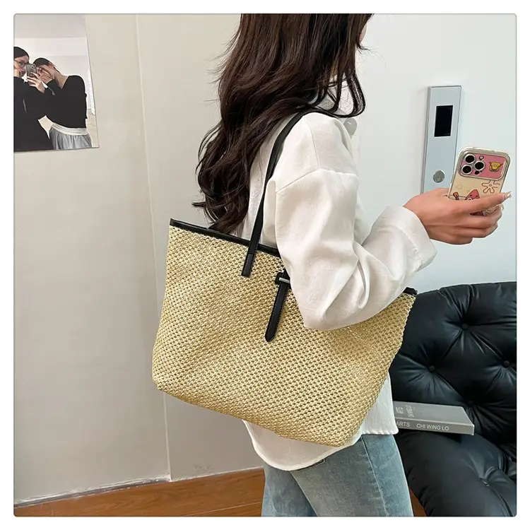 Women's Woven Shoulder Bag 2025 Large Capacity — feature 13