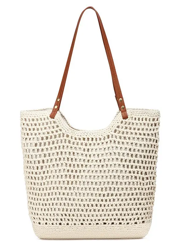 Women Large Capacity Woven Straw Shoulder Tote Bag - Image 5