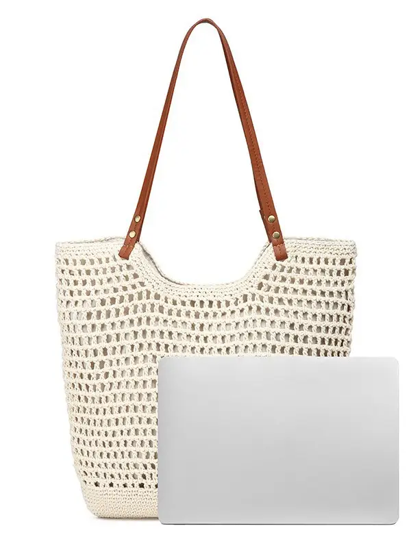 Women Large Capacity Woven Straw Shoulder Tote Bag - Image 7