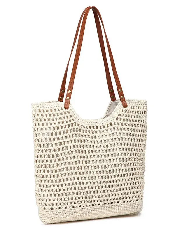 Women Large Capacity Woven Straw Shoulder Tote Bag - Image 8