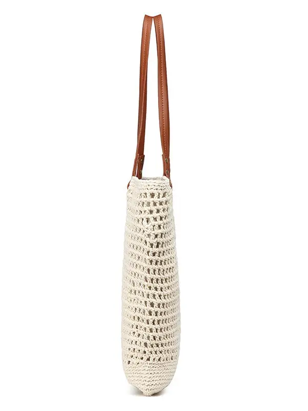 Women Large Capacity Woven Straw Shoulder Tote Bag - Image 9