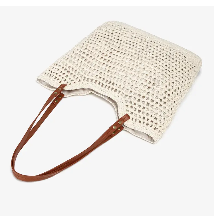 Women Large Capacity Woven Straw Shoulder Tote Bag — feature 3