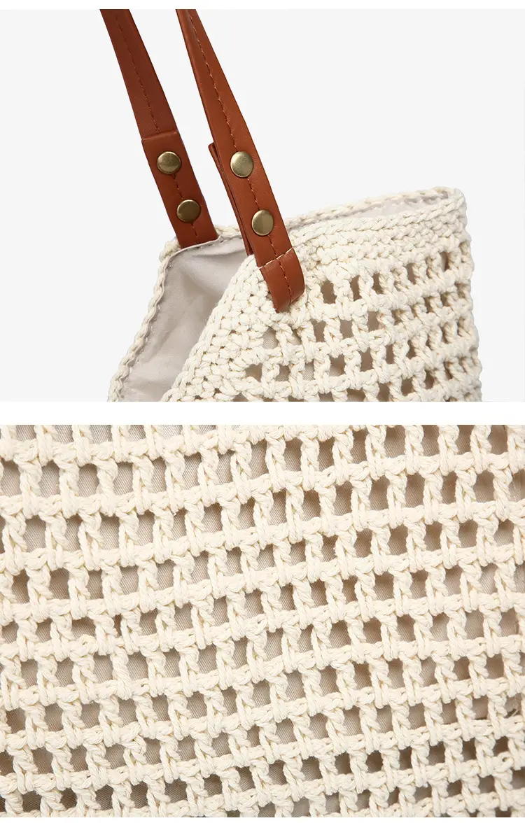 Women Large Capacity Woven Straw Shoulder Tote Bag — feature 8