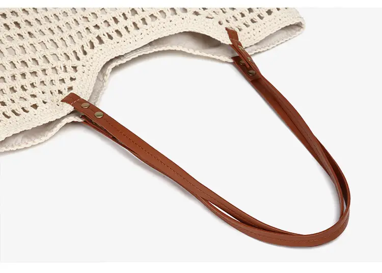 Women Large Capacity Woven Straw Shoulder Tote Bag — feature 9