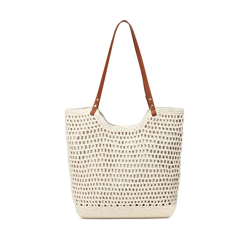 Women Large Capacity Woven Straw Shoulder Tote Bag - Image 2