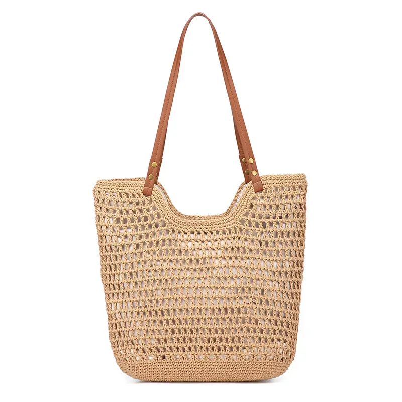 Women Large Capacity Woven Straw Shoulder Tote Bag - Image 3