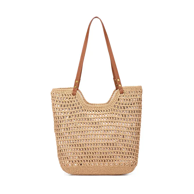 Women Large Capacity Woven Straw Shoulder Tote Bag - Image 4