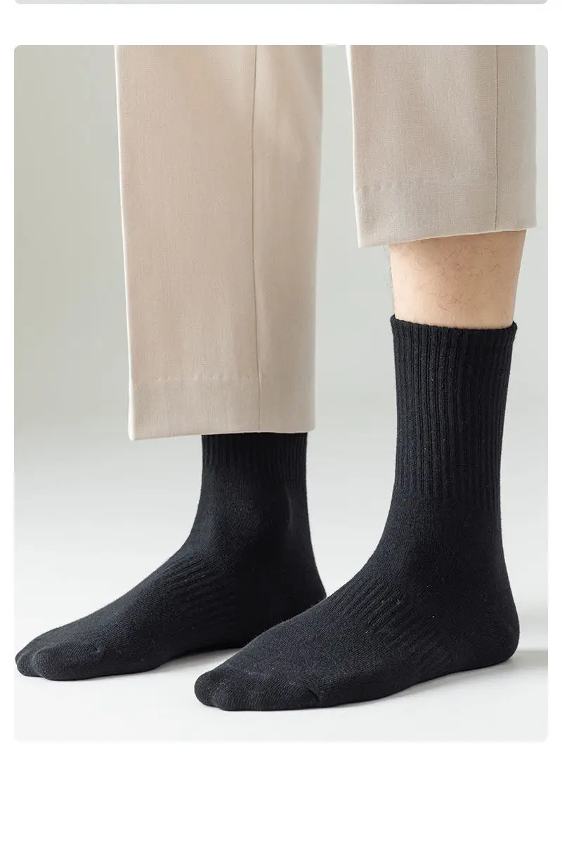 Disposable Daily White Socks for Men and Women, Autumn and Winter Women's Mid-Calf Socks, Solid Color No-Show Socks, Sports Compression Basketball Cotton Socks — feature 21