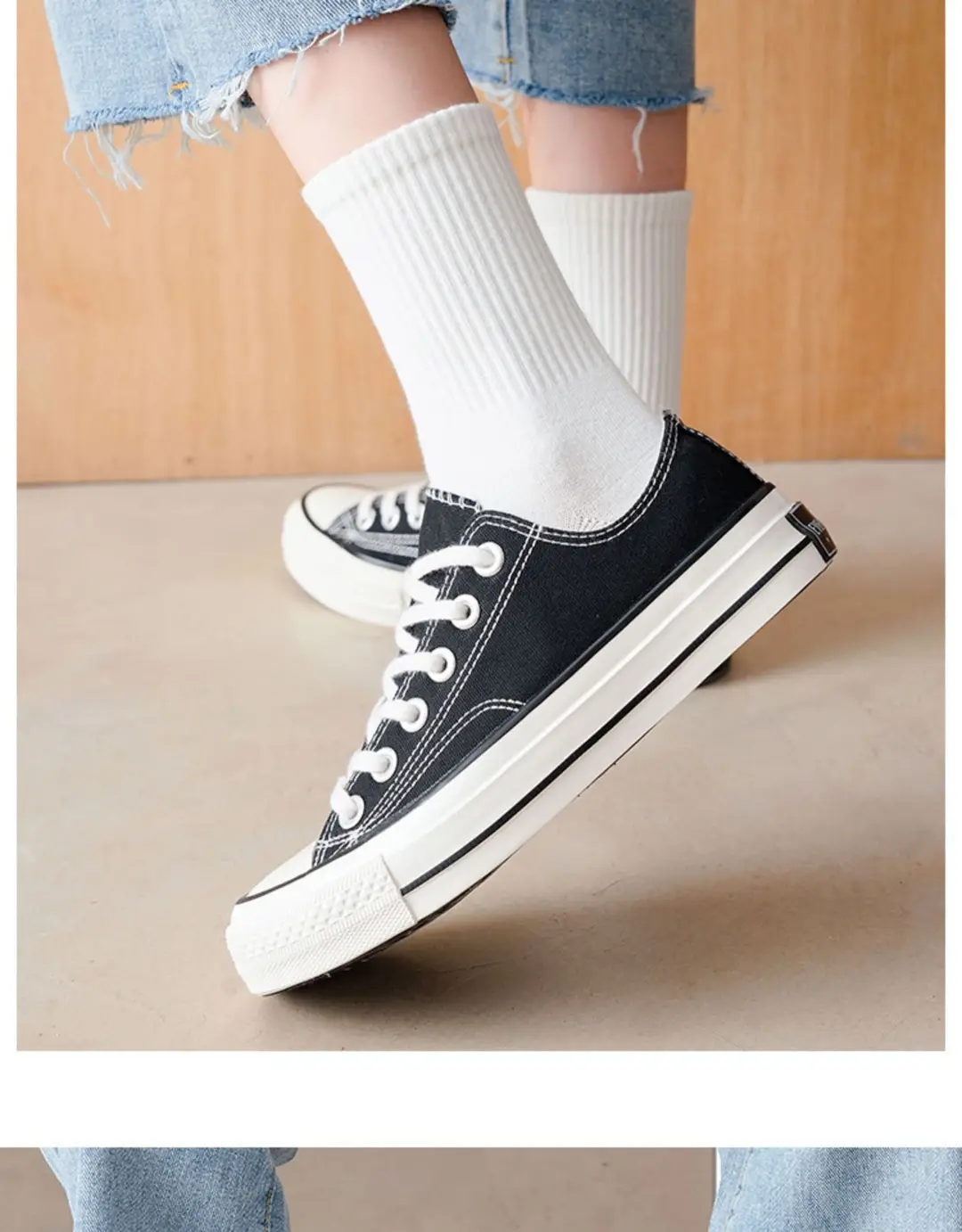 Disposable Daily White Socks for Men and Women, Autumn and Winter Women's Mid-Calf Socks, Solid Color No-Show Socks, Sports Compression Basketball Cotton Socks — feature 24
