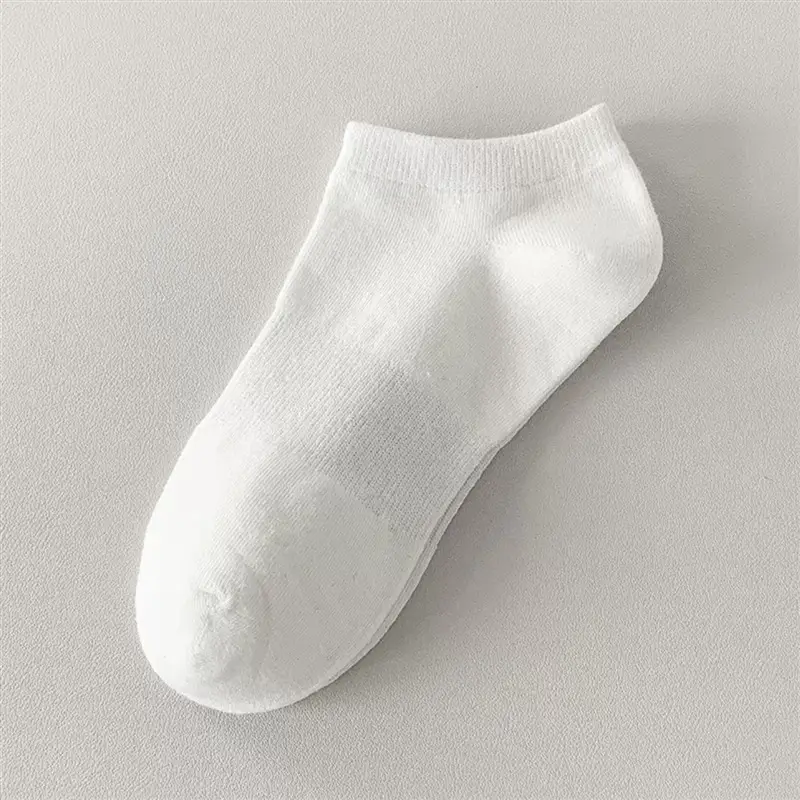 Disposable Daily White Socks for Men and Women, Autumn and Winter Women's Mid-Calf Socks, Solid Color No-Show Socks, Sports Compression Basketball Cotton Socks