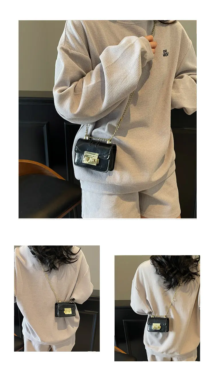 Light Blue Mini Square Crossbody Bag with Gold Clasp — feature 23