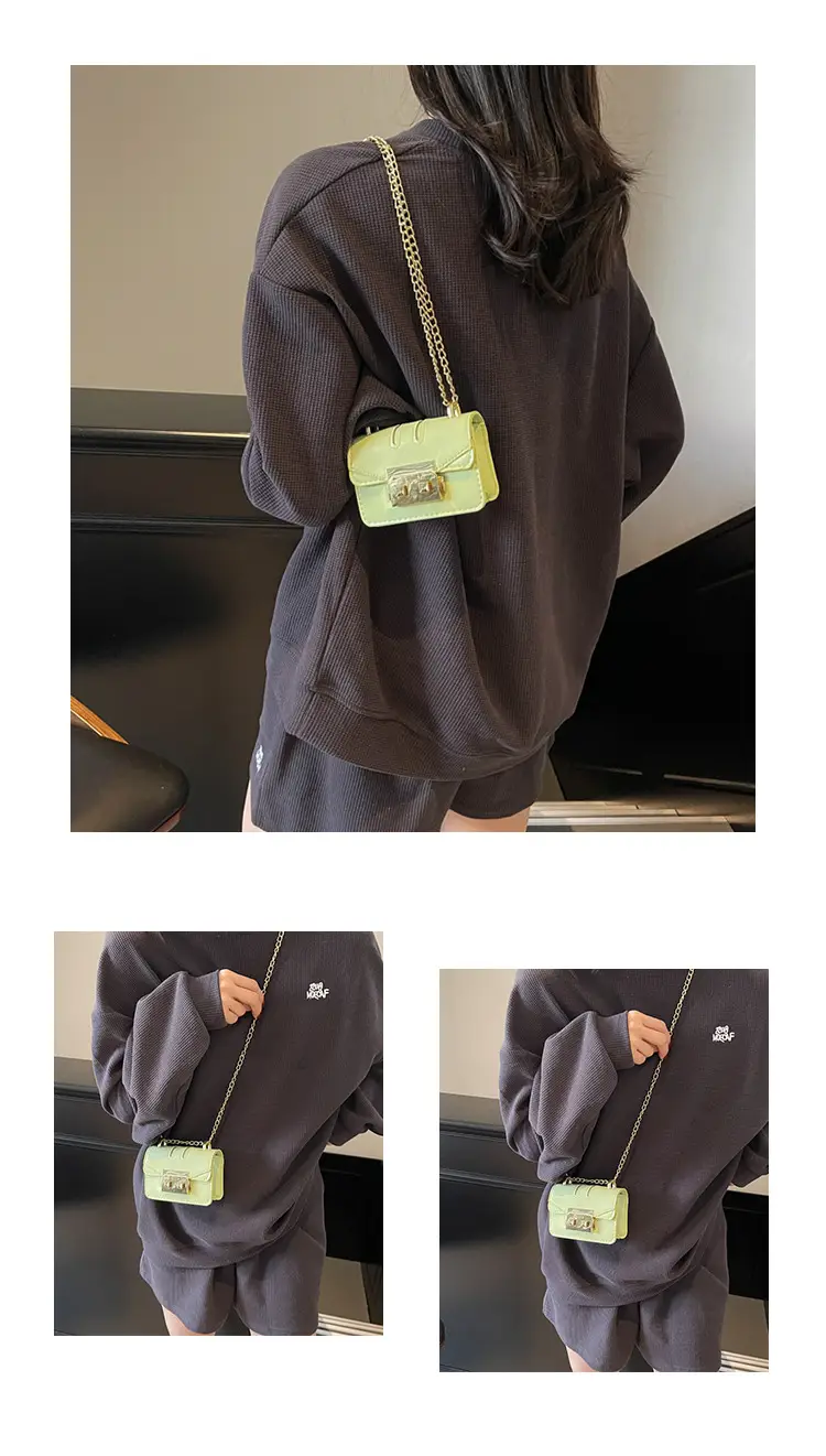 Light Blue Mini Square Crossbody Bag with Gold Clasp — feature 25