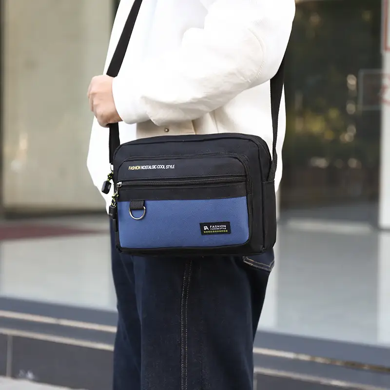 Men's Large Capacity Shoulder Bag Green Black All Match Storage Bag - Image 7