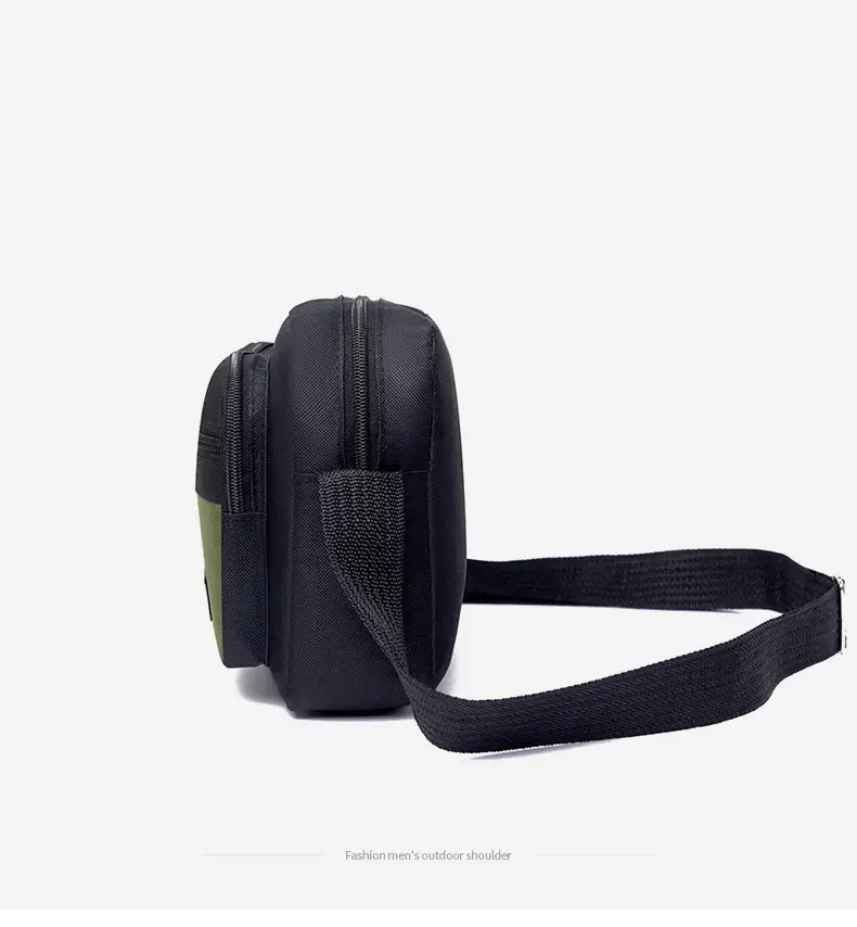 Men's Large Capacity Shoulder Bag Green Black All Match Storage Bag — feature 15
