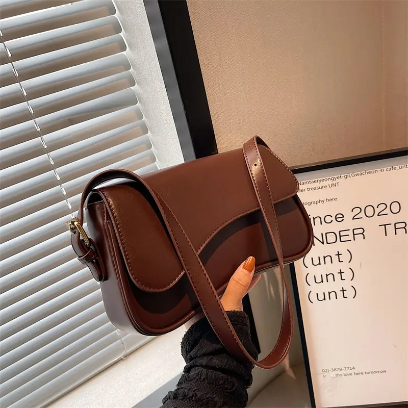 Small Brown Leather Crossbody Bag for Women 2025 - Image 9