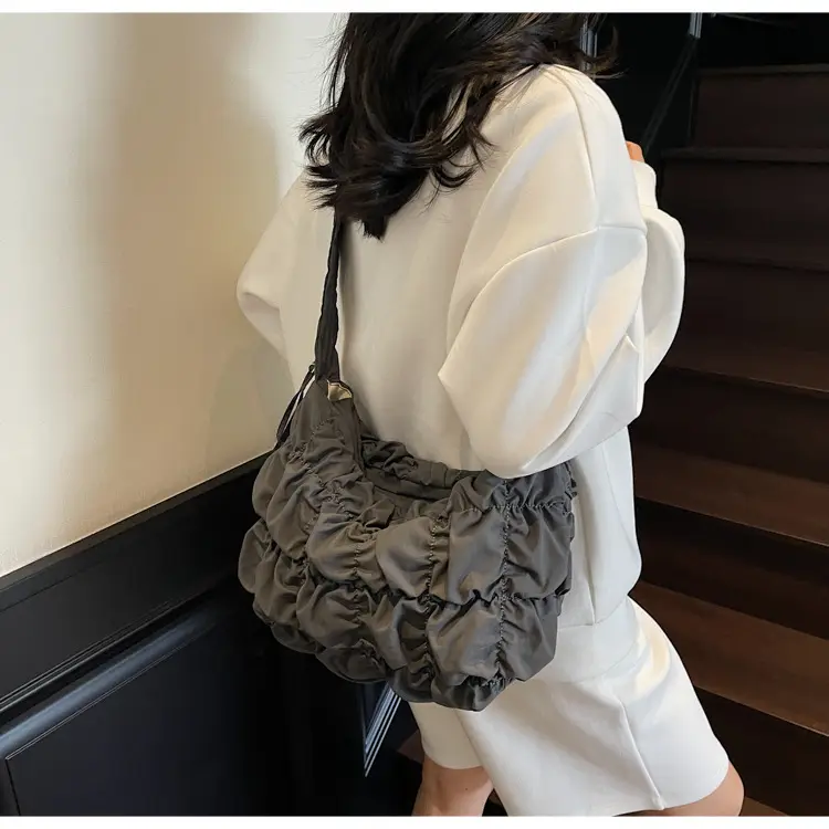 Ruffled Cream Shoulder Bag Women Spring 2025 — feature 12