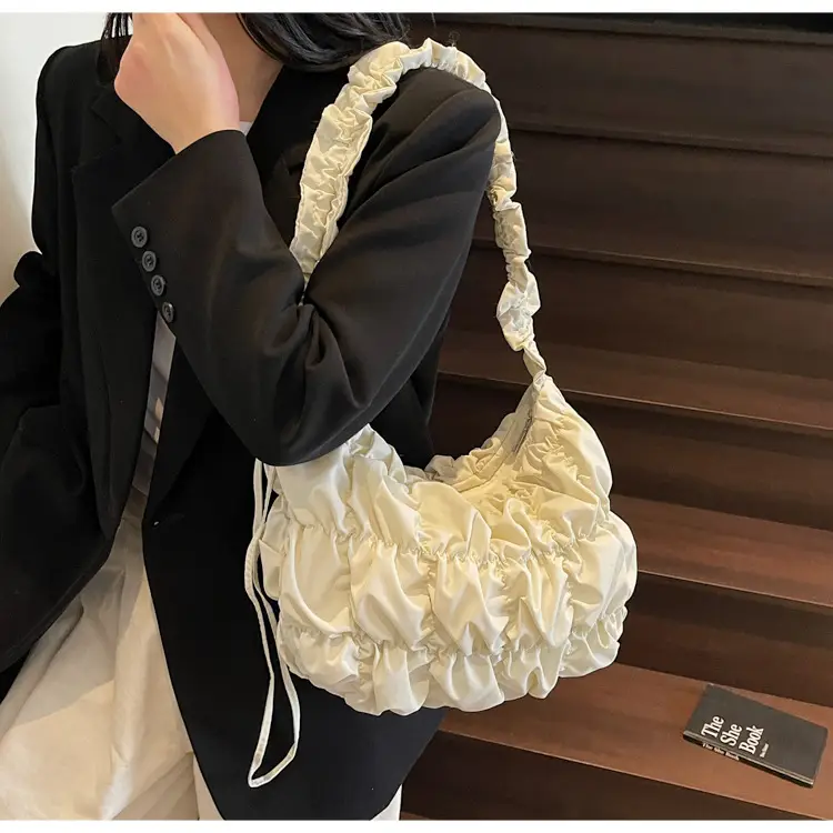 Ruffled Cream Shoulder Bag Women Spring 2025 — feature 15