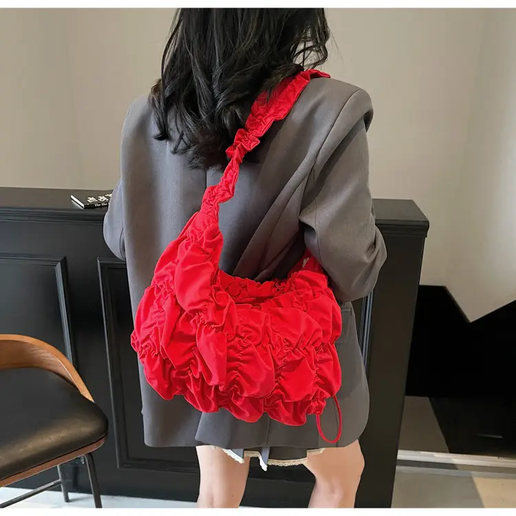 Ruffled Cream Shoulder Bag Women Spring 2025 — feature 17