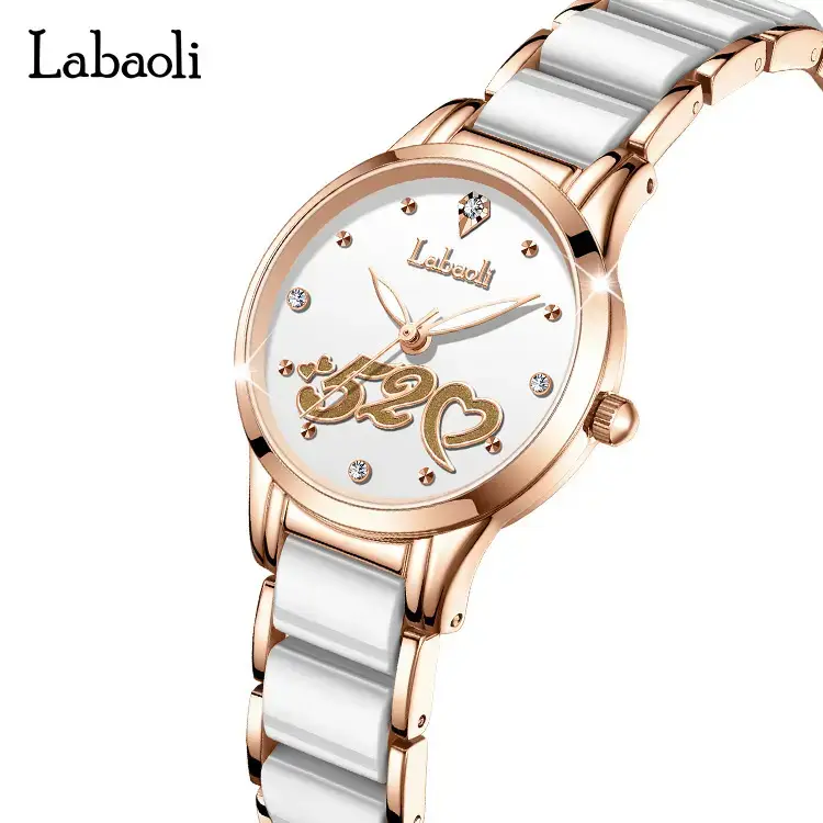 Labaoli Rose Gold Women's Quartz Watch with Bangle - Image 6