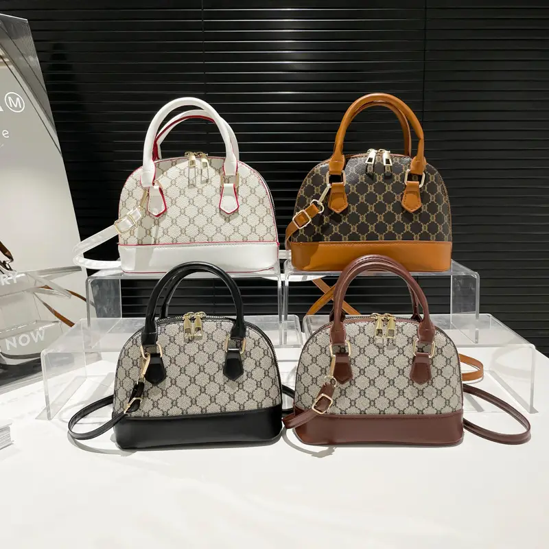 2025 Summer Casual Shell Bag White Red Handle - Image 8