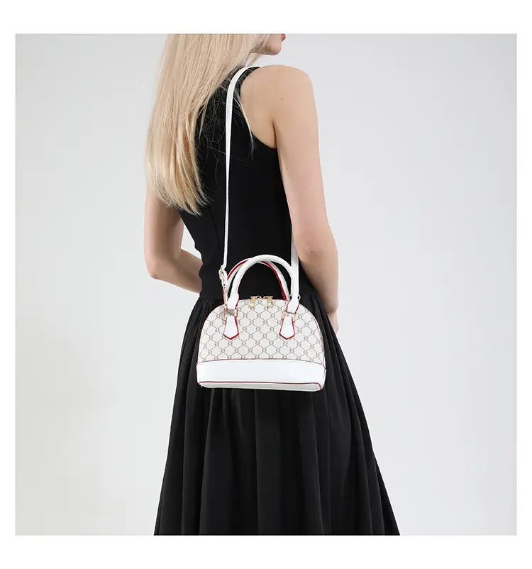 2025 Summer Casual Shell Bag White Red Handle — feature 13