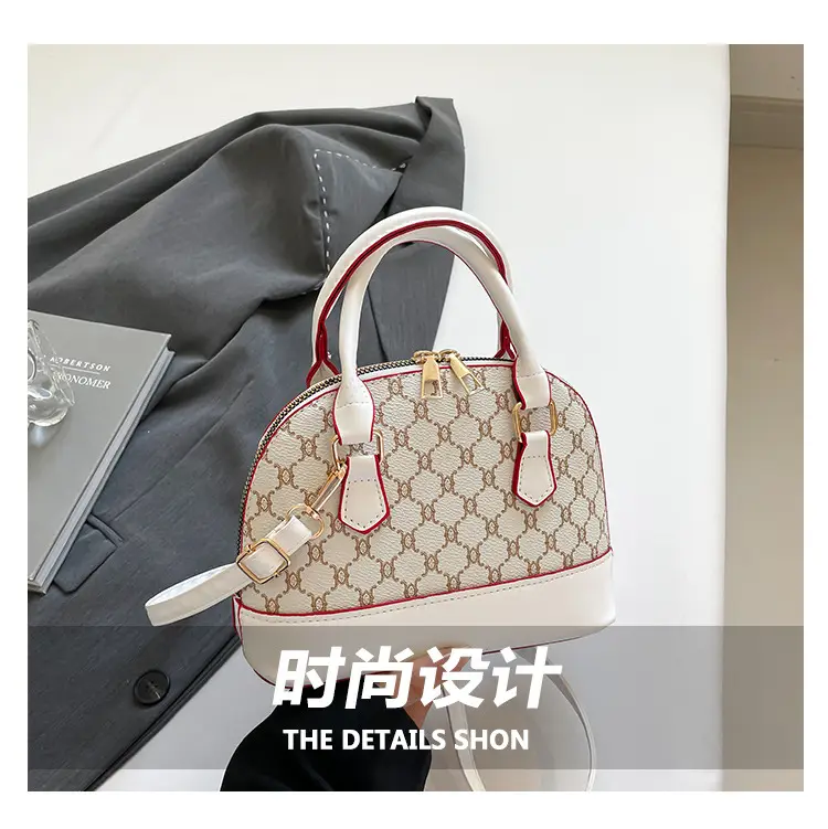 2025 Summer Casual Shell Bag White Red Handle — feature 3