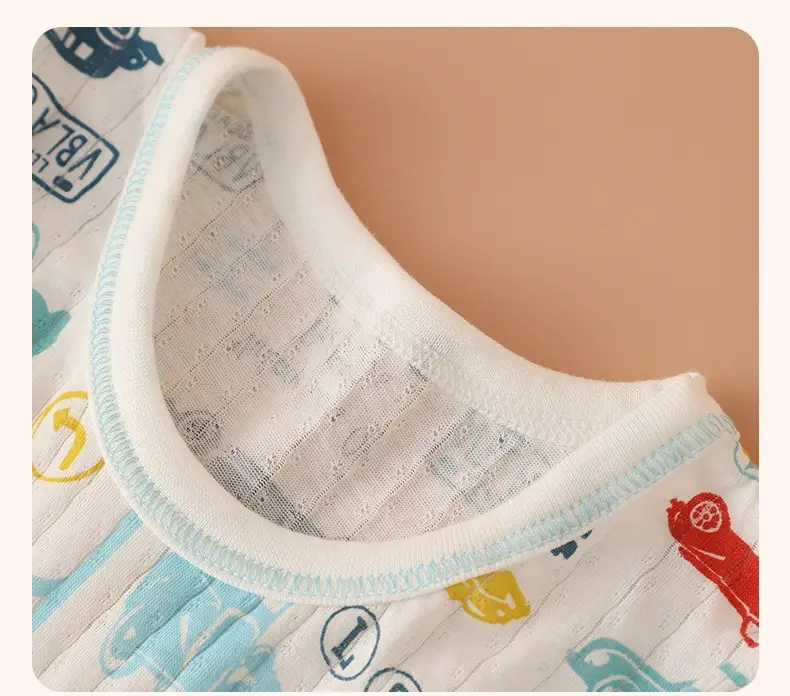 Baby Short Sleeve Cotton Pajamas Bottoming Shirt Kids — feature 15