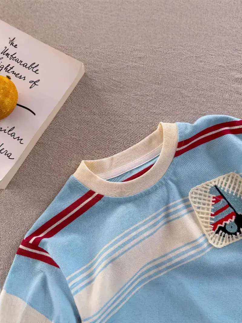 Children's Striped T-Shirt Blue Red White 2025 - Image 5