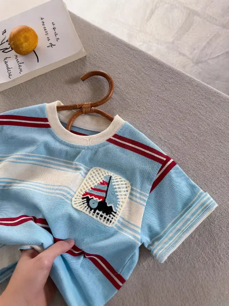 Children's Striped T-Shirt Blue Red White 2025 - Image 6