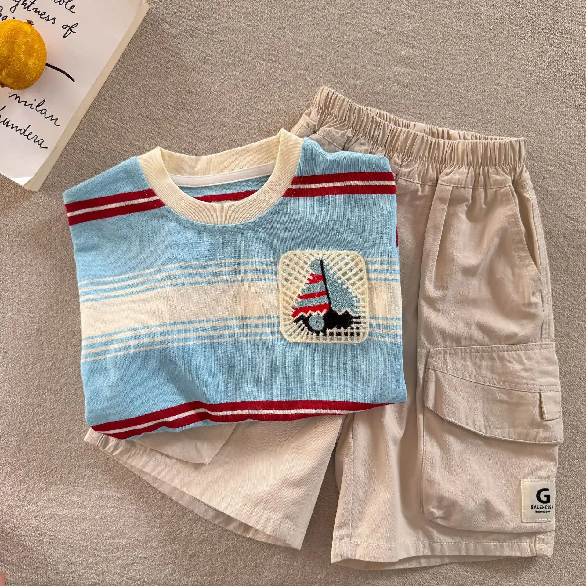Children's Striped T-Shirt Blue Red White 2025 — feature 10