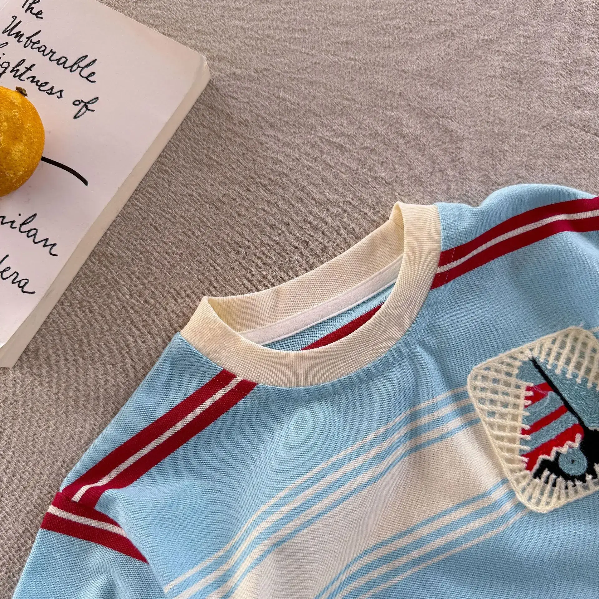 Children's Striped T-Shirt Blue Red White 2025 — feature 3