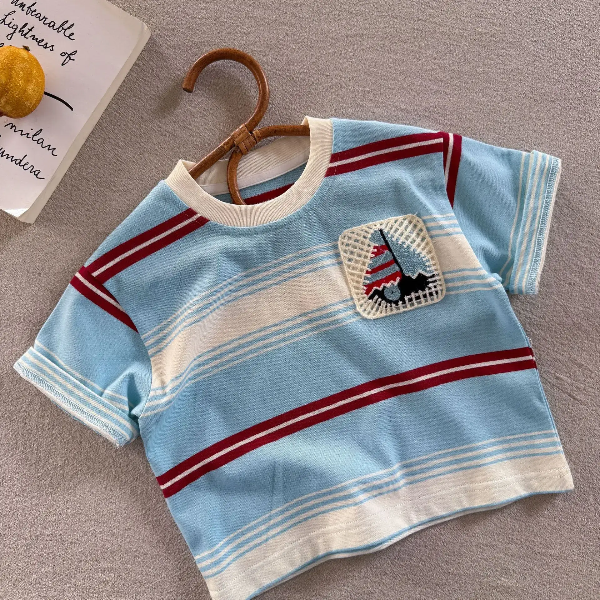 Children's Striped T-Shirt Blue Red White 2025 — feature 4