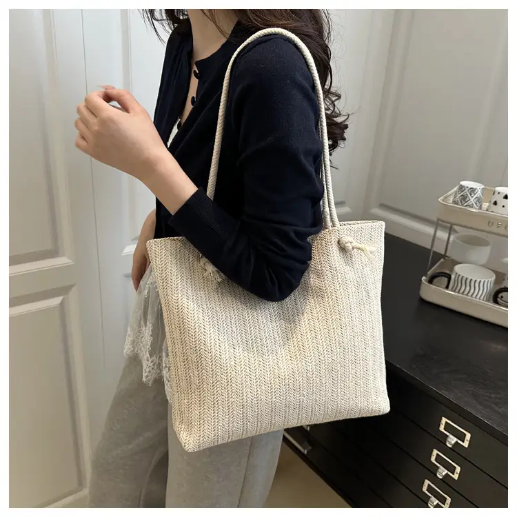 Women Straw Bag Set 2025 Casual Shoulder Tote — feature 15
