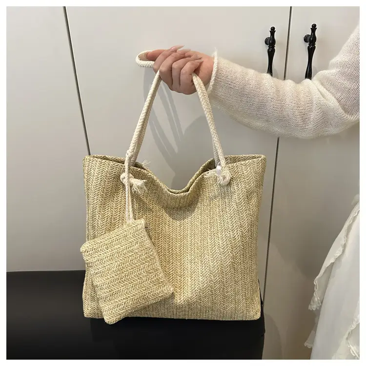 Women Straw Bag Set 2025 Casual Shoulder Tote — feature 16