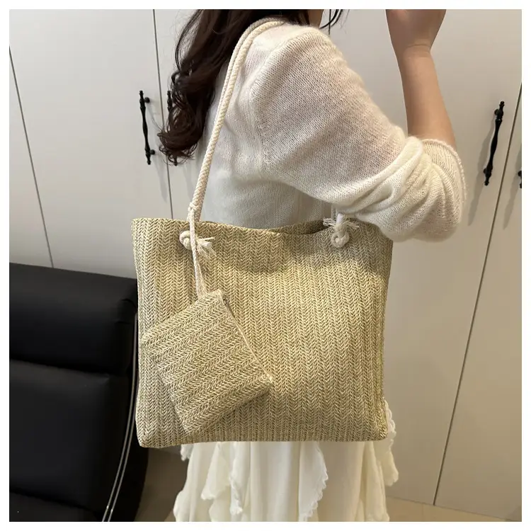 Women Straw Bag Set 2025 Casual Shoulder Tote — feature 18