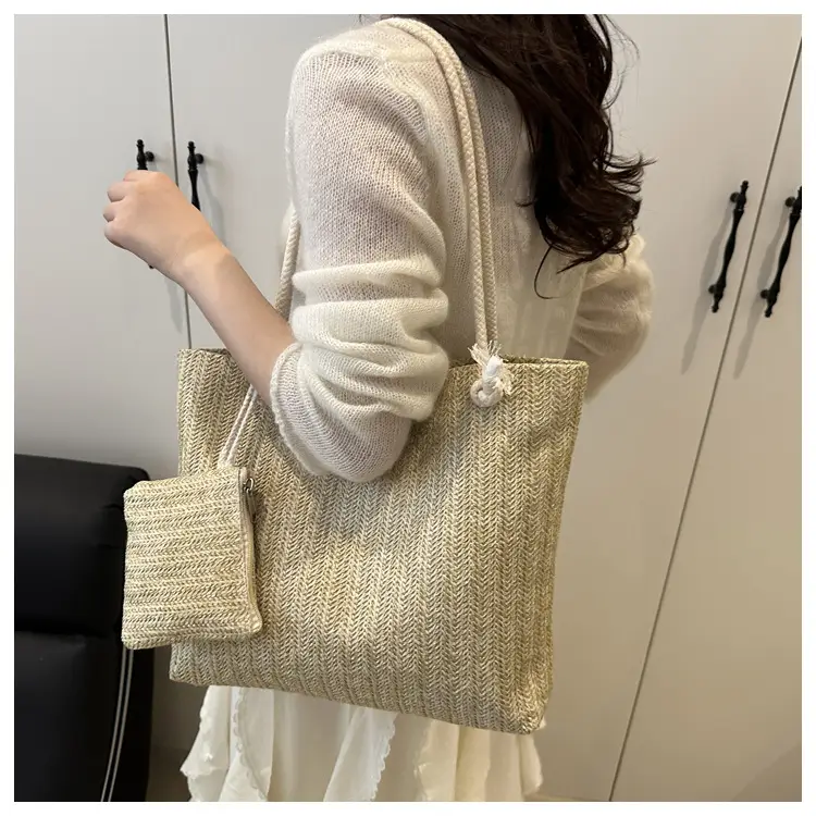 Women Straw Bag Set 2025 Casual Shoulder Tote — feature 19